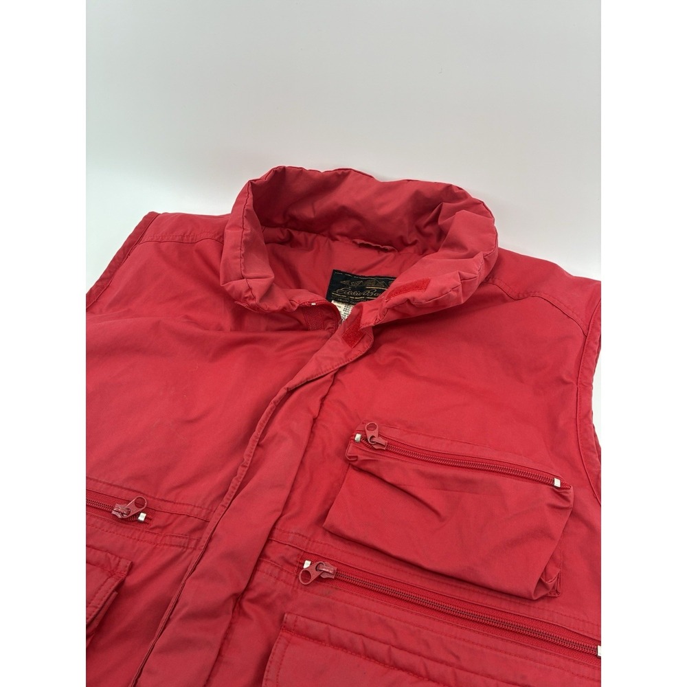 VNTG 80's Eddie Bauer Down Vest Red Goose Down Utility Outdoor Hiking Large